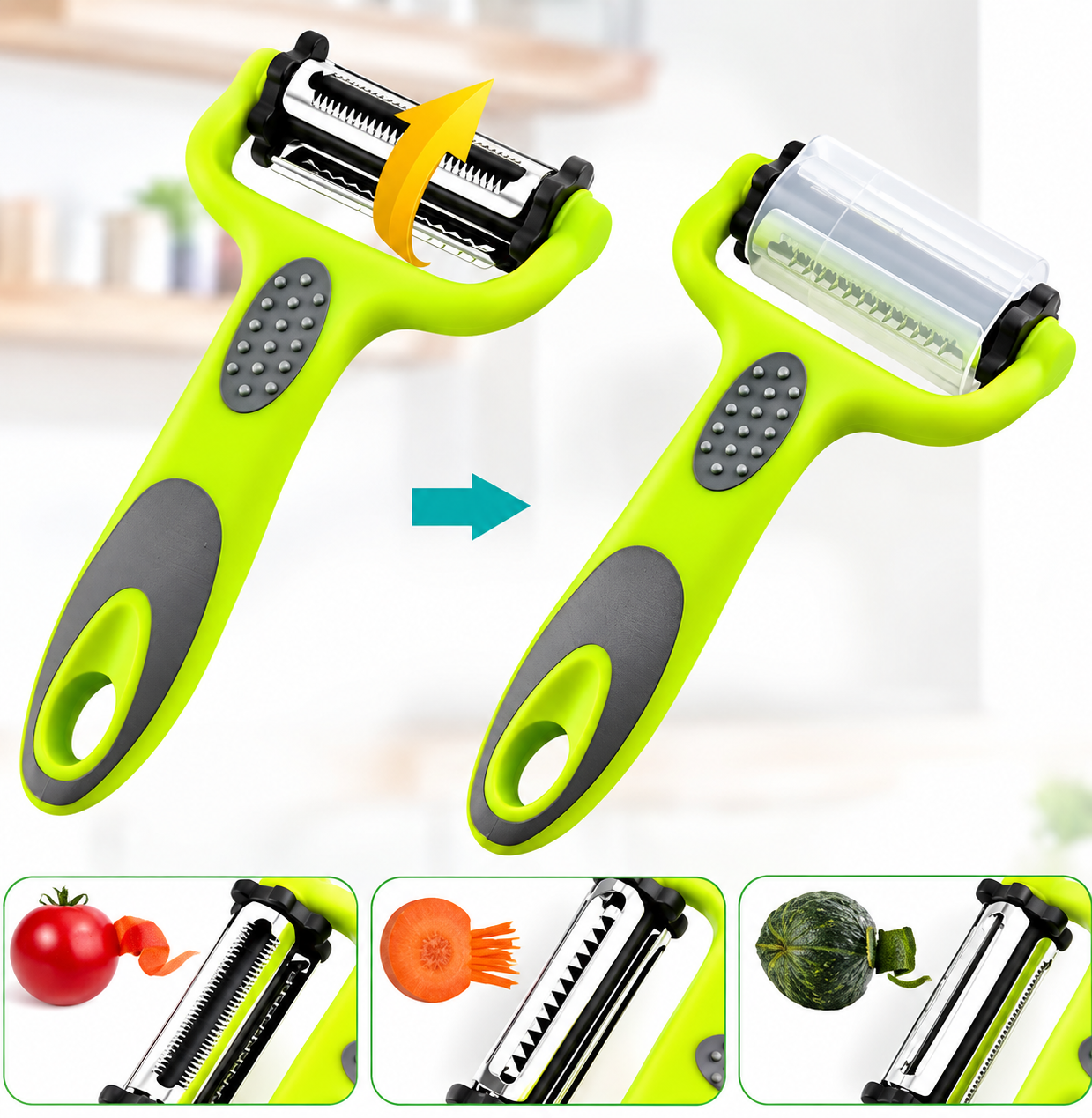 🥕 Pelador de verduras rápido 3 en 1
