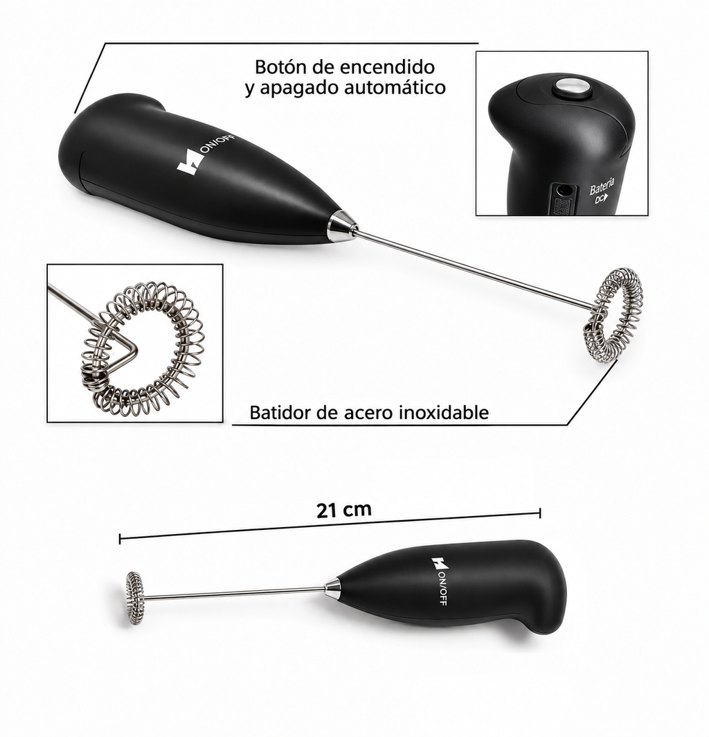 🥇 2X Mini Batidor Espumador Profesional ✨ ¡Mezcla y Bate Sin Esfuerzo! ⚡🔥